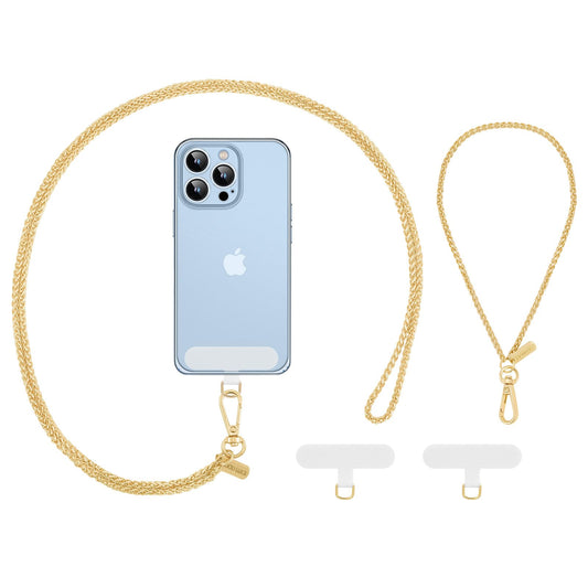 MoKo Phone Lanyard Crossbody, Universal Phone Chain for iPhone, Samsung, Most Smartphones, Neck Strap × 1, Beaded Wrist Strap x 1, Patches × 2