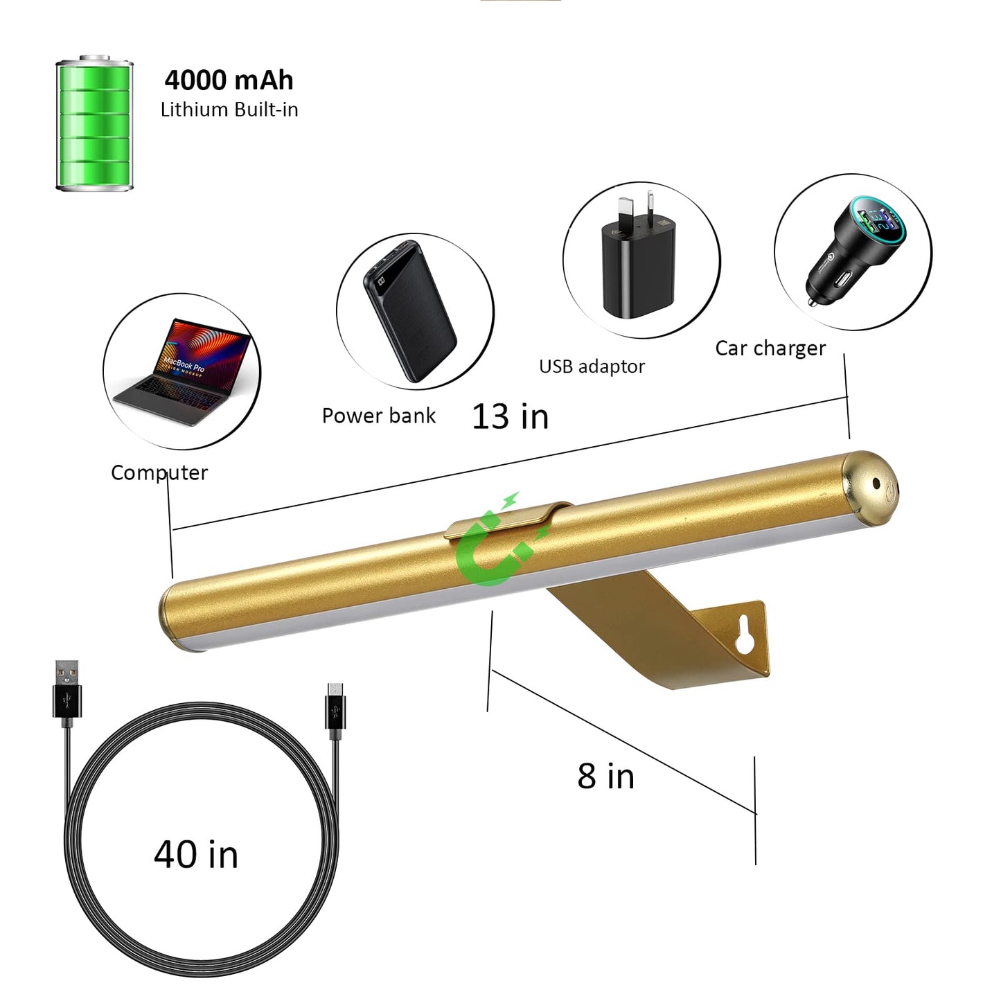 MIOBLUE Rechargeable Picture Lights with Remote,Full Metal Painting Light Display LED Battery Lamp with 3 Lighting Modes, Dimmable Dartboard Light
