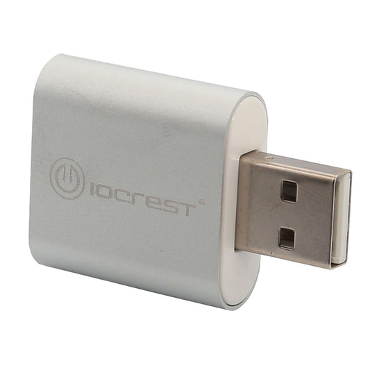 IO Crest SY-AUD20205 USB to Audio Adapter Convert PC USB Port into a Stereo Sound Card for Windows & Mac Silver