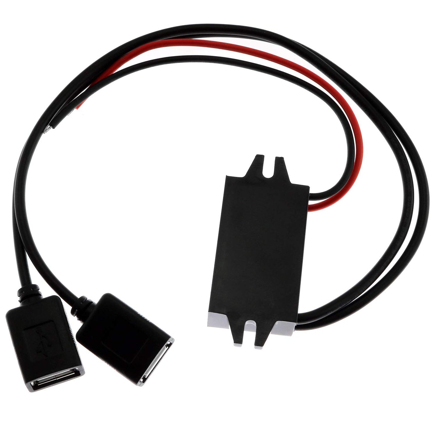 E-Outstanding 1PC DC Converter Module 12V to 5V 3A 15W Regulator Step Down Car Power Converter with Double USB Cable DC Buck Converter