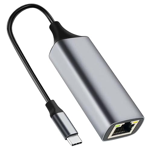 Junsky USB C to Ethernet Adapter, 1000 Mbps Type C to RJ45 Ethernet LAN Network Adapter, Compatible for Thunderbolt 4/3, i-Phone 17/16/15, MacBook
