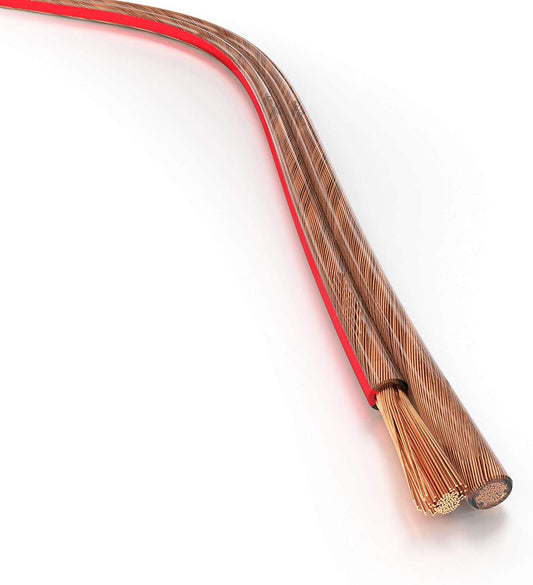 VOYZ 14 Gauge AWG Speaker Cable Twisted Wire with Flex Oxygen Free Clear PVC Sheathing - Ideal for Home Theater Speakers and Car Speakers Installation