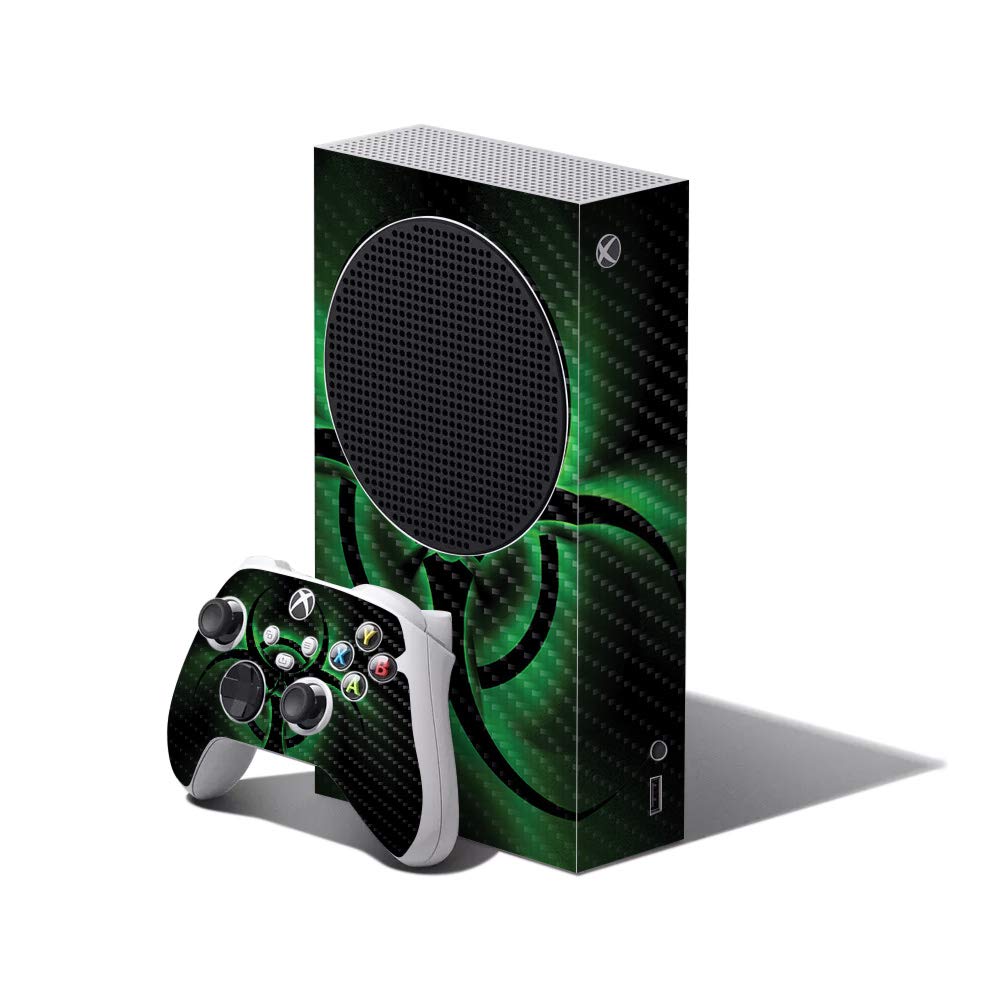 MightySkins Carbon Fiber Skin Compatible with Xbox Series S Bundle - Bio Glare | Protective, Durable Textured Carbon Fiber Finish | Easy to Apply