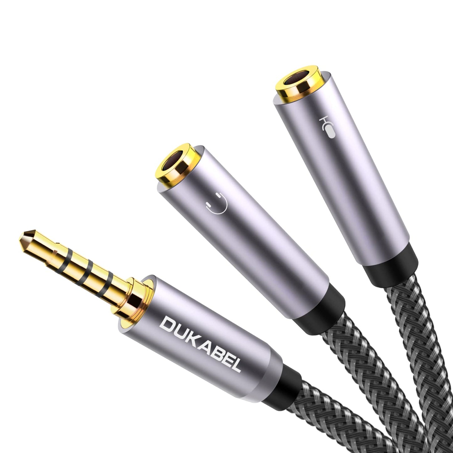 DUKABEL Headsets Splitter Adapter, 3.5mm Jack Separate Headphone & Mic Plug Adapter 3.5mm Combo Audio Adapter Cable for PS4 Gaming Headset PC Xbox One