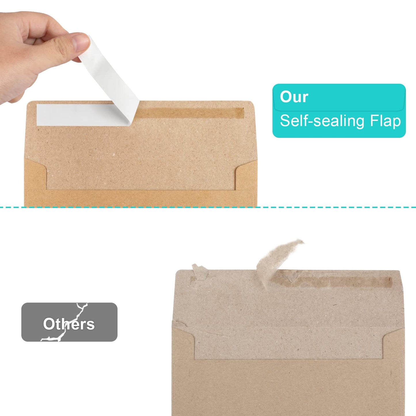 70 Packs A2 Invitation Envelopes, Brown Kraft Envelopes, Envelopes for 4.5x5.5 Cards, Envelopes for Invitations, Envelopes Self Seal for Photos RSVP