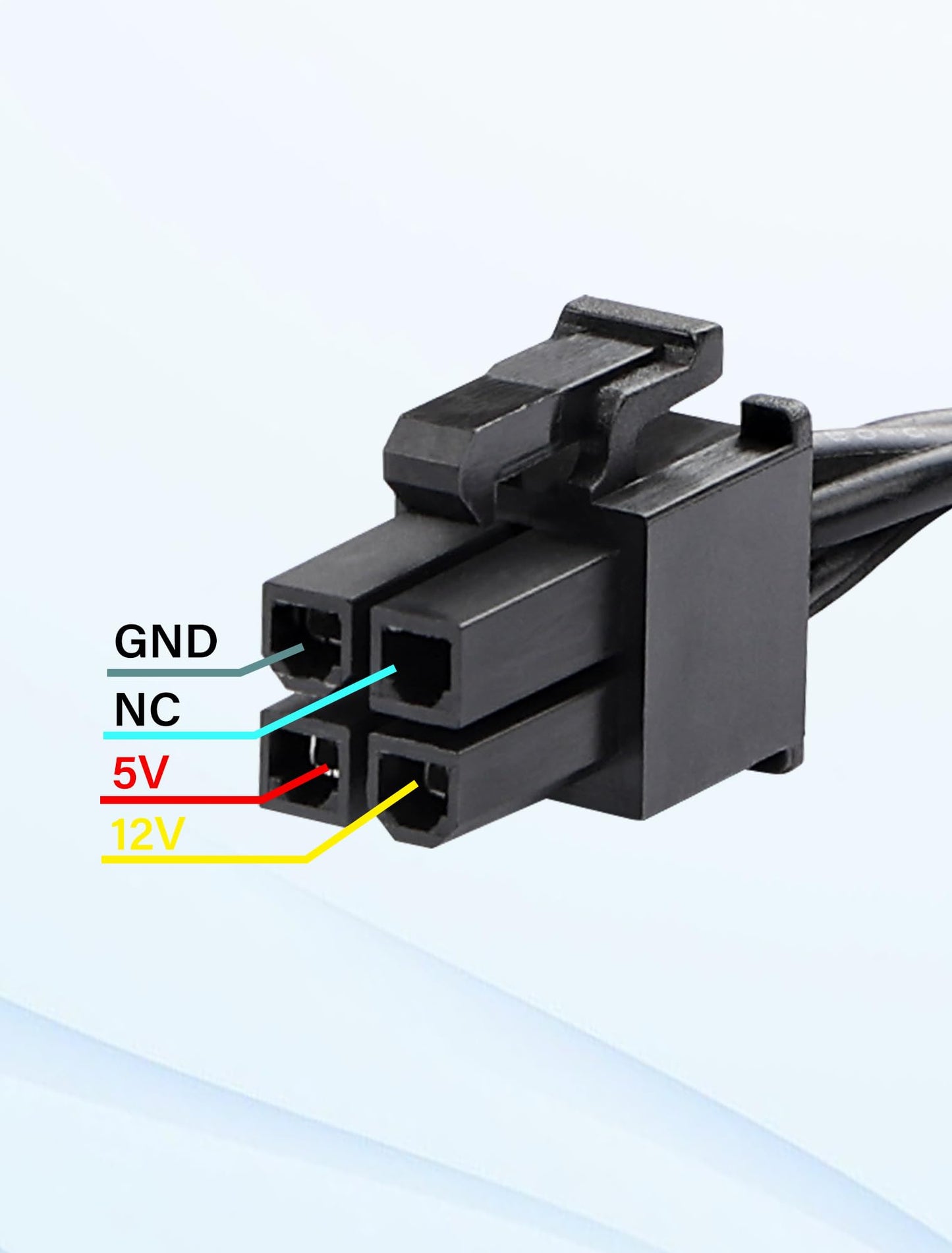 ELFJMZP ATX 4PIN to Dual SATA 15 PIN Adapter Extension Cable for Mechanical HDDs SSDs DVD/CD-ROMs (17.9 in./45.5 cm)