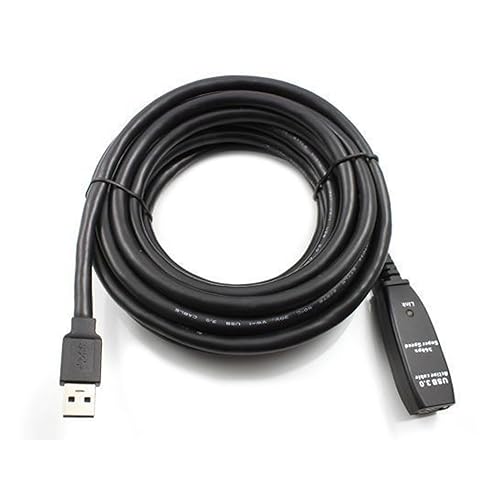 TECHTOO USB Extension Cable 16 Feet (5 Meter) USB 3.0 Active Cable Repeater Type A Male to A Female with Built-in Signal Booster Chips