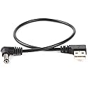 usangreen USB to Barrel Cable USB to 5.5mm/2.1mm Angled 5V DC Power Cable (Right Angled