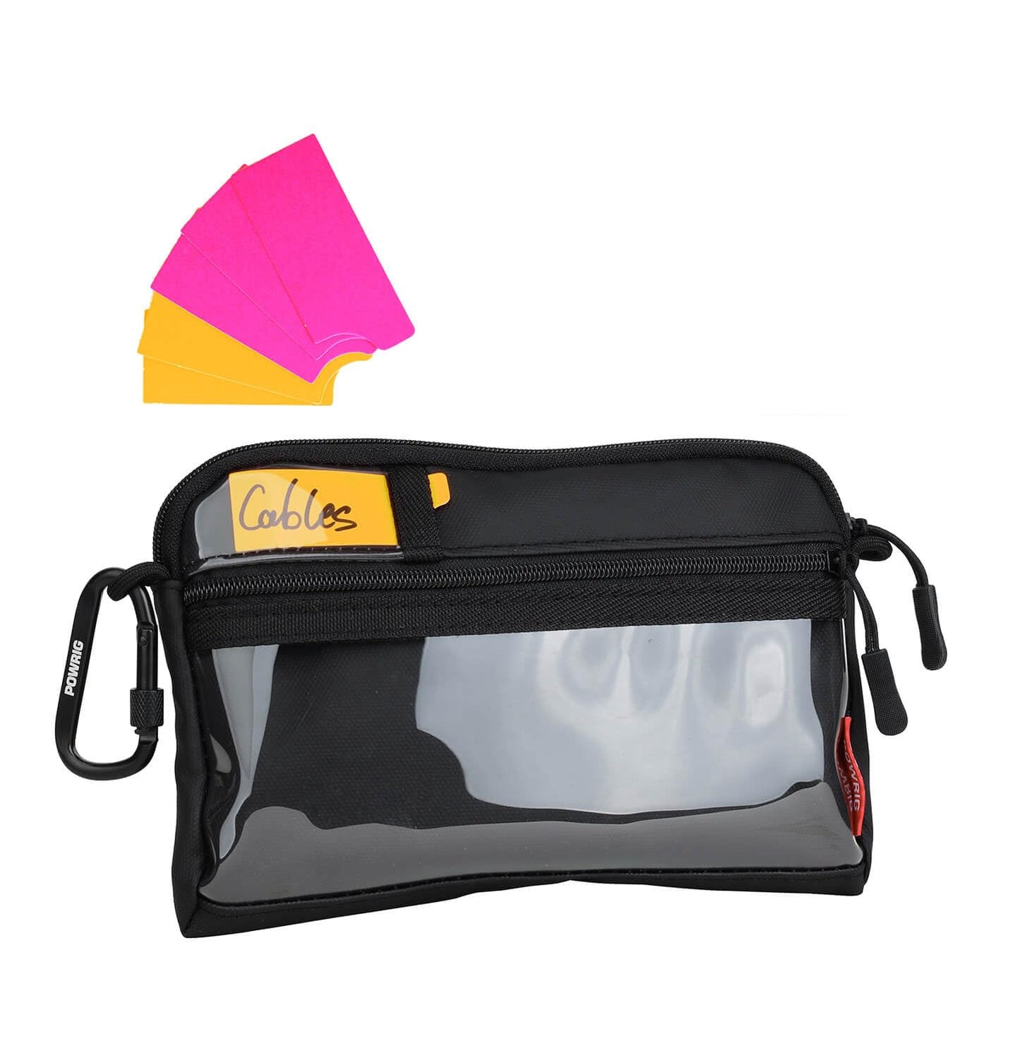 POWRIG Video Accessories Organizer Pouch with Clear Window, 900D PU Utility Bag for Camera Accessories, Cable Storage, Battery Case, Small Tool Bag