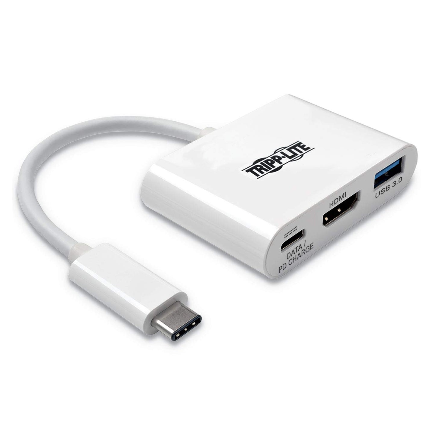 Tripp Lite USB-C Multiport Video Adapter Converter, 4K @ 30Hz HDMI, USB-A 3.2 Gen 1 Hub, 60W USB-C PD Charging, Thunderbolt 3 Compatible, 3-Year