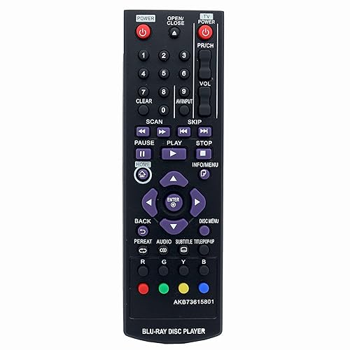 AKB73615801 Remote Control Replacement for LG Blu-ray DVD Disc Player BP320 BP220 BP200 BP325W BP125 BP220N BP320N BP325