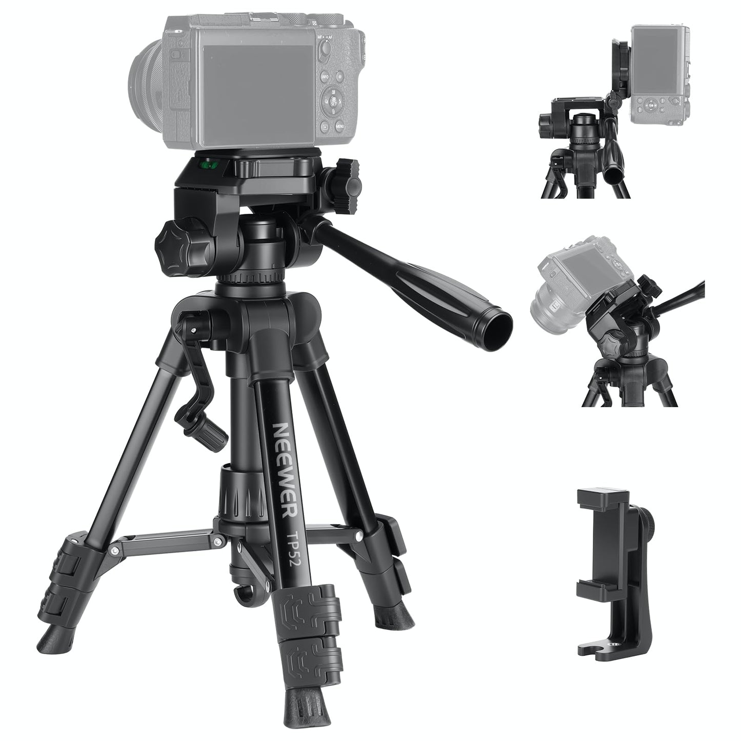 NEEWER Entry Level Version Mini Desk Phone Tripod Compatible with iPhone for Video Recording, Small Compact Table Top DSLR Camera Camcorder Webcam