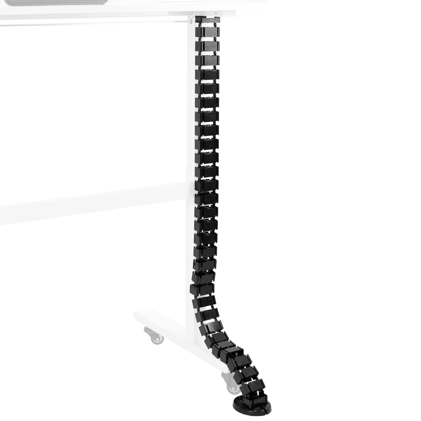 VIVO Standing Desk Vertebrae Magnetic Cable Management Kit, Adjustable Quad Entry Flexible Spine Wire Organizer Cord Snake for Home Office, Black