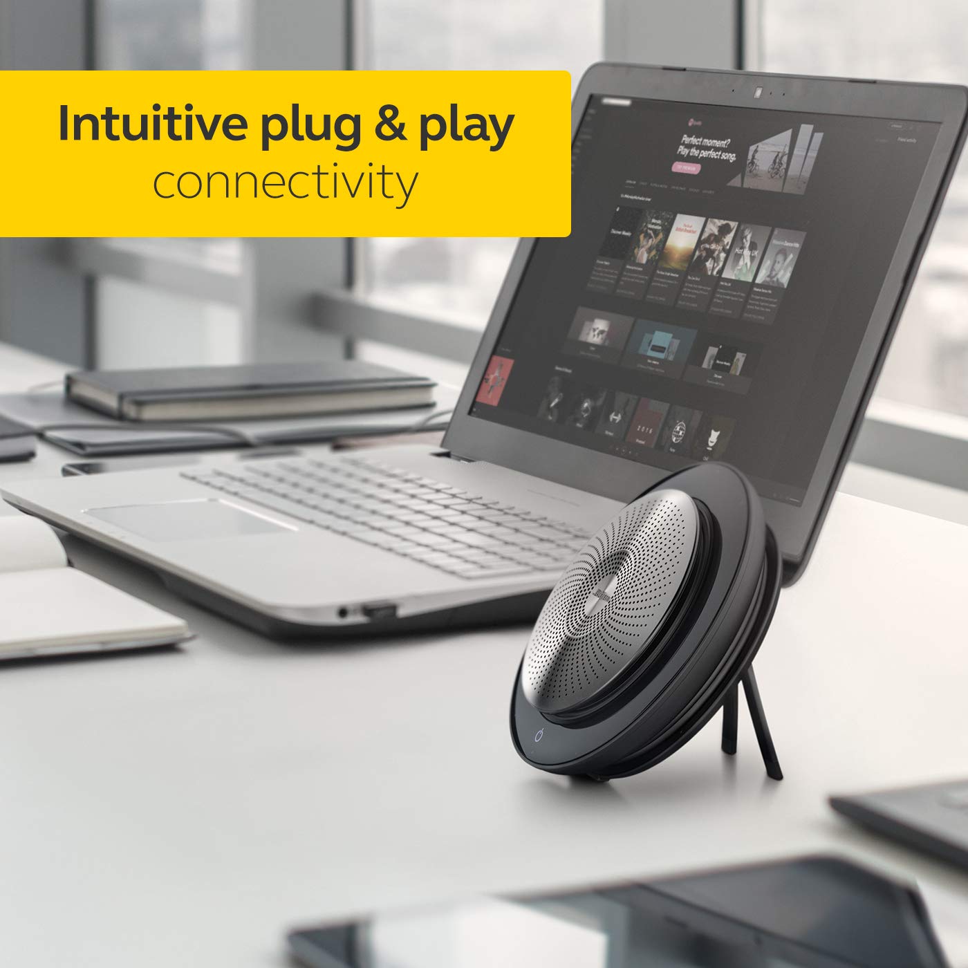 Jabra Speak 710 UC Wireless Bluetooth Speakerphone with Link 370 USB Adapter - Portable Conference Speaker for Holding Meetings Anywhere