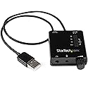 StarTech.com USB Sound Card w/ SPDIF Digital Audio & Stereo Mic - External Sound Card for Laptop or PC - SPDIF Output (ICUSBAUDIO2D),Black 0.6" x 1.8"