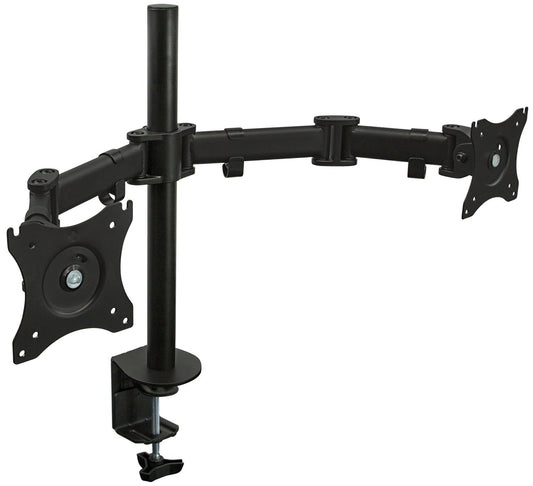 Mount-It! Dual Monitor Mount | Double Monitor Desk Stand Arm | Two Articulating Arms Fit 2 Screens 17 19 20 21 22 24 27 Inch Computer | VESA 75 100