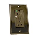 Leviton 8280 15 Amp, 125 Volt, Decora Plus Duplex Surge Suppressor Receptacle, Hospital Grade, Straight Blade, Brown
