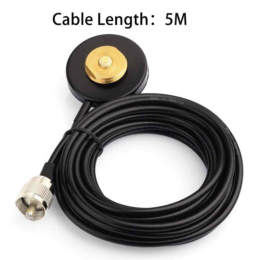 TengKo NMO Dual Band High Gain Antennas for CAR Mobile Radio UHF VHF 400-470 136-174MHZ and Mount Magnetic Base for Mobile Radios PL259 Connector (NMO