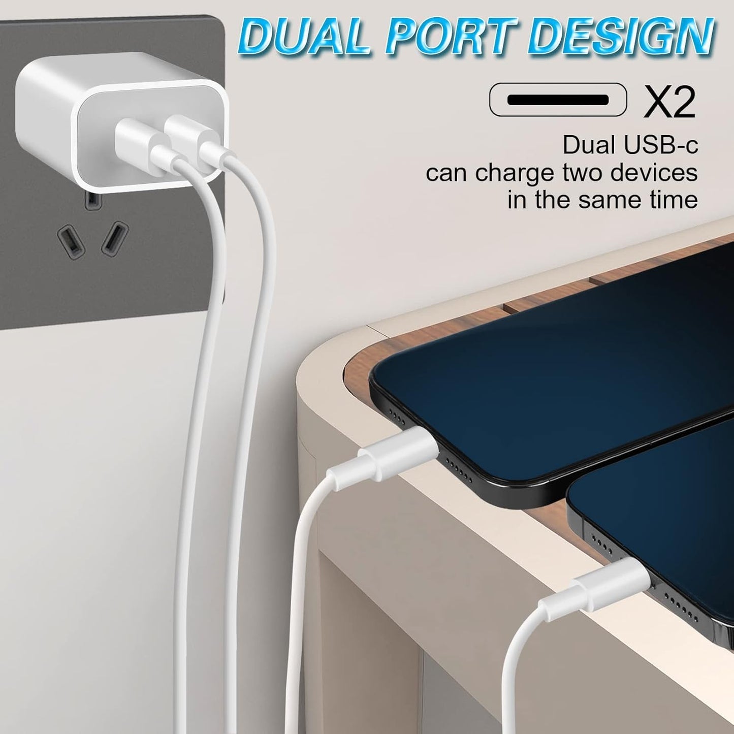 Phone Charger Fast Charging,4 Pack 20W Portable Charger with 6FT USB C Cable for iPhone 17/Pro/Pro Max/17 Air/16/16 Pro/16 Pro Max/15/Plus/Pro/Pro Max