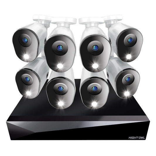 Night Owl 2-Way Audio 20 Channel DVR Video Home Security Camera System with (8) Wired 1080p HD Indoor/Outdoor Deterrence Cameras and 1TB Hard Drive