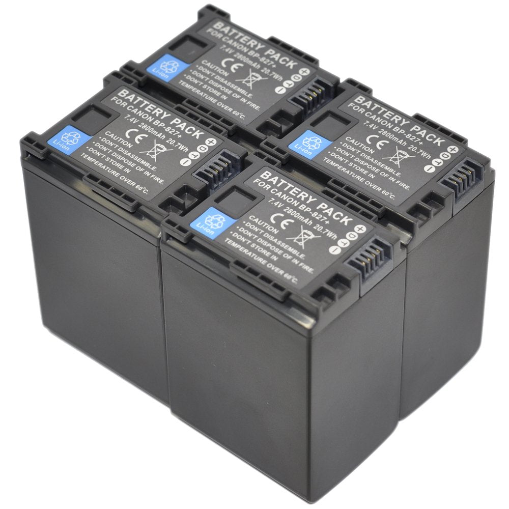 BTBAI Compatible bp-827 Battery for bp-809 bp-819 Digital Camera Video Camcorder (4X Battery)