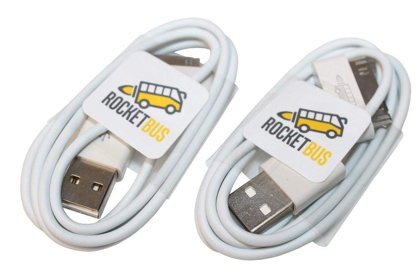 RocketBus 2-Pack USB Sync Charging Charger Data Transfer Cable Cord for Use to Work with Charge Old Models Apple iPhone 3 3G 3GS 4 4S iPod 4G 4th Gen