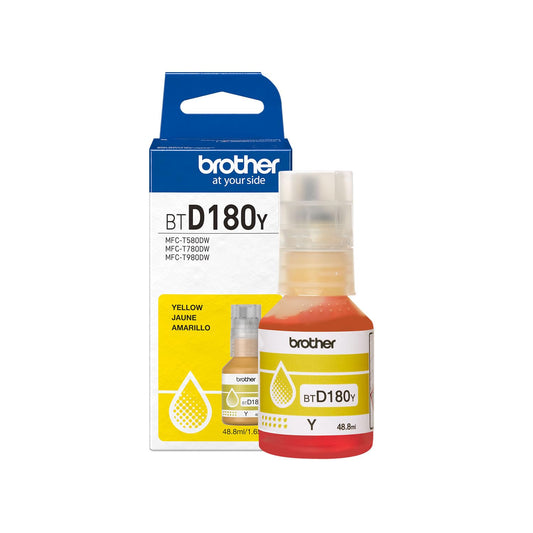 Brother Genuine BTD180Y High Yield Yellow Ink Bottle (for use with INKvestment Tank 580, 780, and 980 Printers)