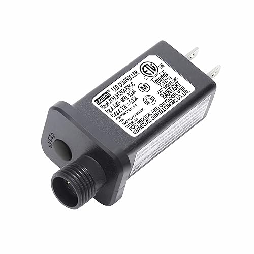 CZJUTAI JT-EL/FC240V0250 Premium 24V 0.25A 6W 8 Modes LED Power Supply with Multifunction Button- Class 2 Transformer, IP44 Waterproof, for Christmas