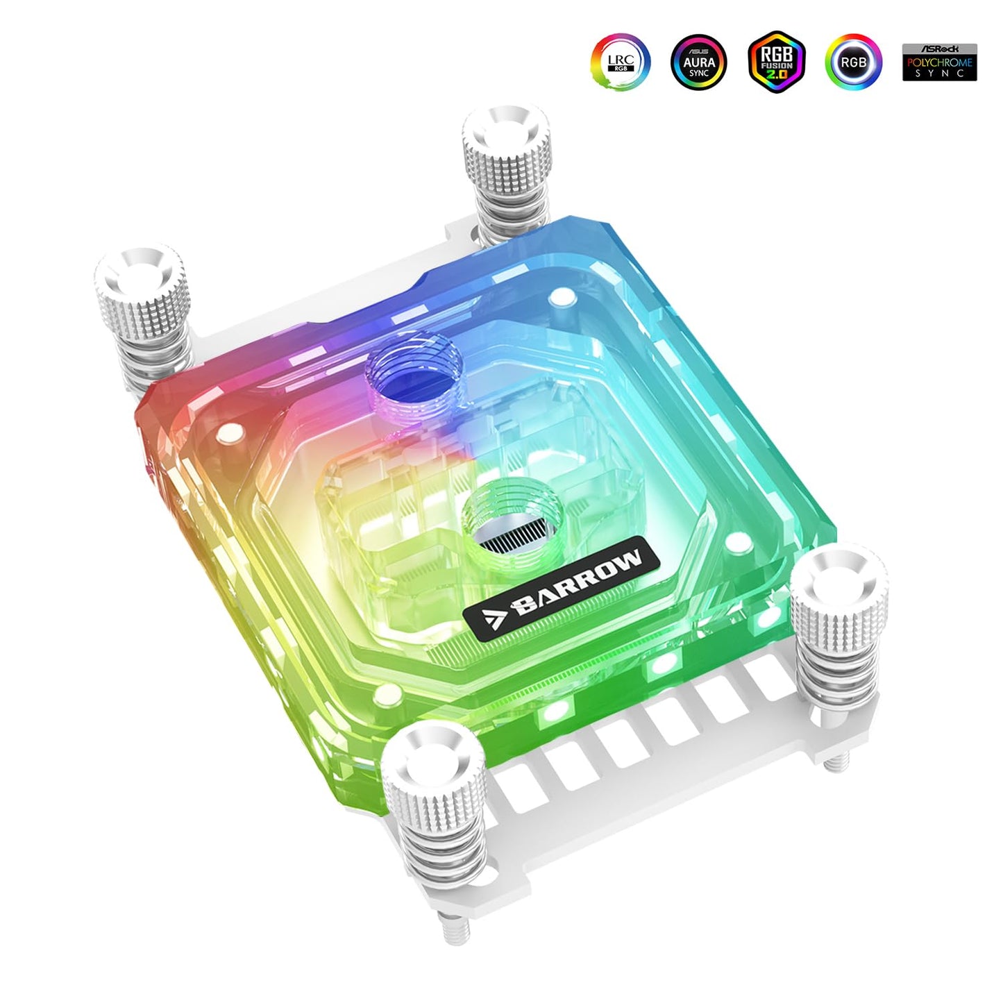 Barrow CPU Water Block, High-Efficiency CPU Water Cooling Block for AMD AM5/AM4/AM3+/AM3/FM2, Liquid Cooling Micro Waterway CPU Block Socket Radiator