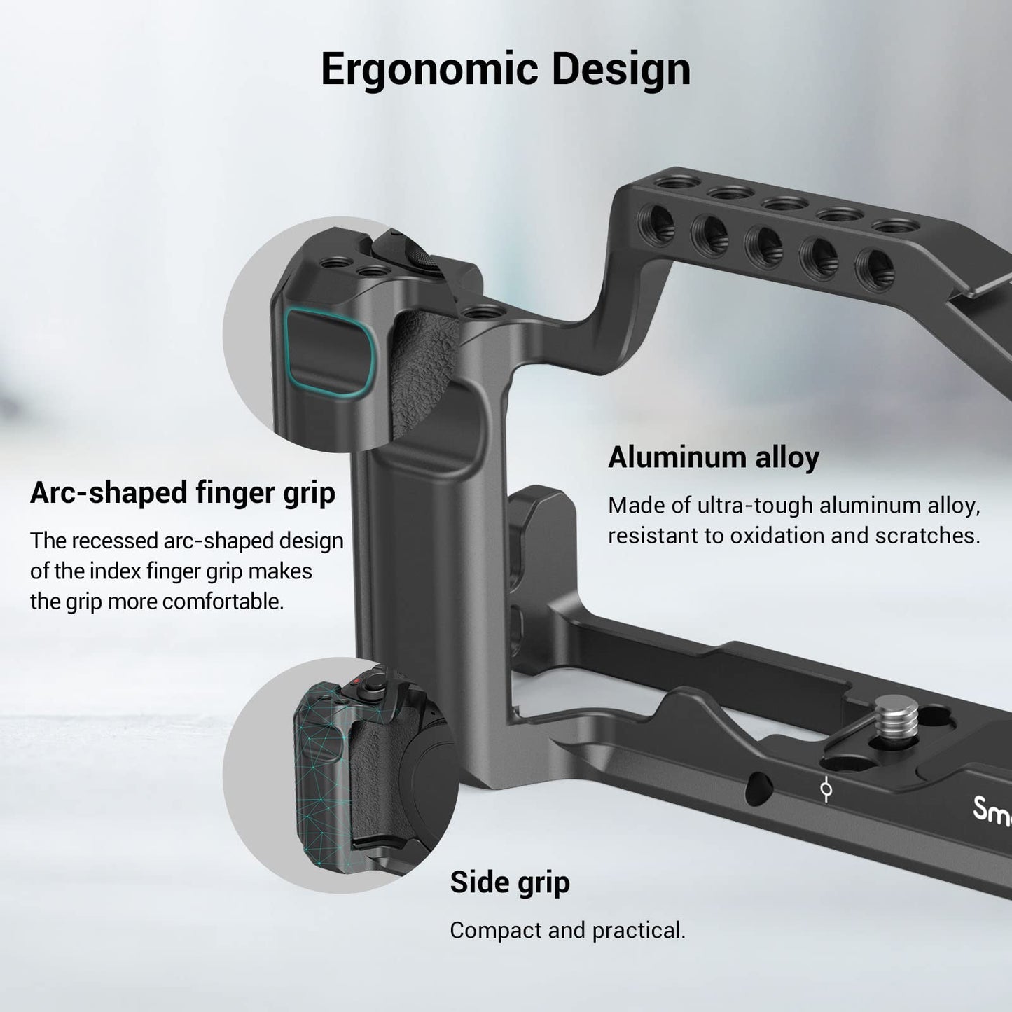 SmallRig M50 /M50 II /M5 Cage (Upgraded), Aluminum Alloy Video Film Movie Making Rig with Integrated Grip and NATO Rail for Canon M50 /M50 II /M5