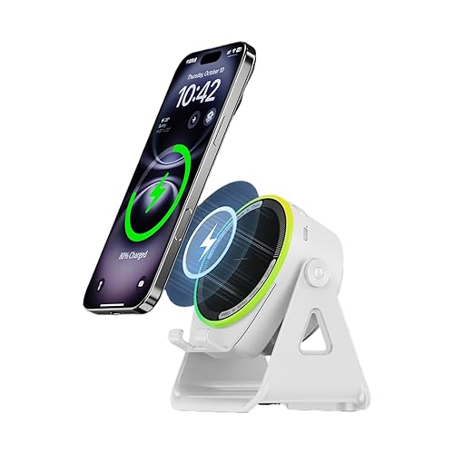 Trailtail Wireless Induction Speaker,Upgraded Wireless Charging,no Need Bluetooth Phone Holder?RGB LED Light,360° Rotation,Dog Paw Cable Protector,HD