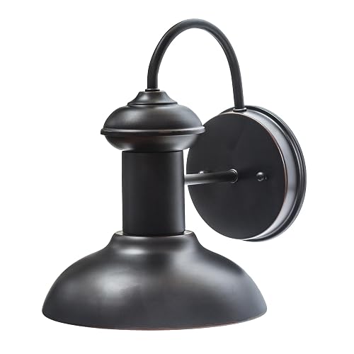 Globe Electric 40190 1-Light Indoor/Outdoor Wall Sconce, Oil Rubbed Bronze, Wall Lighting, Wall Lamp Dimmable, Kitchen Sconces Wall Lighting, Porch