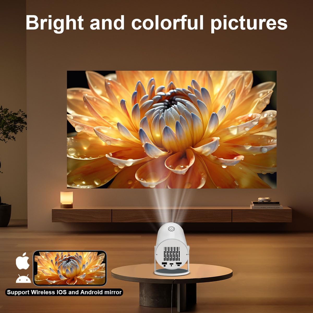 [Ultra-Slim 2.69 " ?High Brightness] HY300 Pro Projector, Portable 4K Projector with WiFi Bluetooth Android 13 1080P Support, Auto Keystone