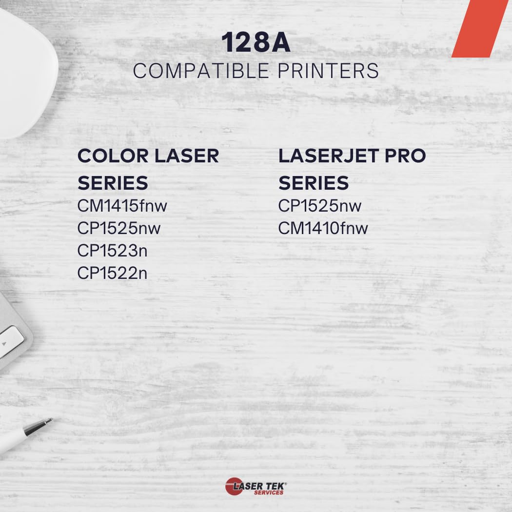 Laser Tek Services Compatible 128A Toner Refill Kit - Refills HP 128A (CE320A) Toner Cartridges - Works with HP Color LaserJet CP1525, CM1415fnw