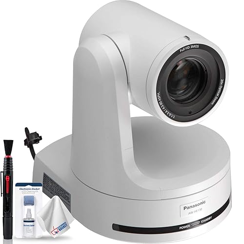 Panasonic AW-HE130 HD Integrated PTZ Camera (White) + Lens Cleaning Set - Base Bundle