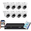 GW Security 16 Channel NVR UltraHD 12MP 6K Face/Human/Vehicle/License Plate Detection Security Camera System with 8 x 12MP IP Microphone Smart AI Dome