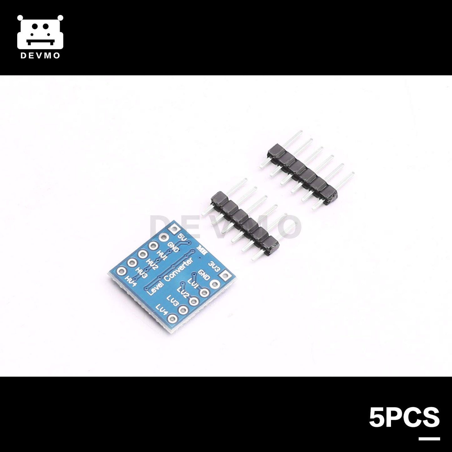 DEVMO 5PCS IIC I2C Logic Level Converter Bi-Directional Module 4 Channels 5V to 3.3V Shifter Compatible with Ar-duino