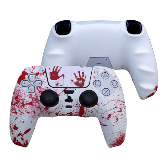 IVYUEEN Anti-Slip Printing Protective Skin for PlayStation 5 PS5 Controller Graffiti Blood Silicone Case for DualSense Wireless Controller with Touch