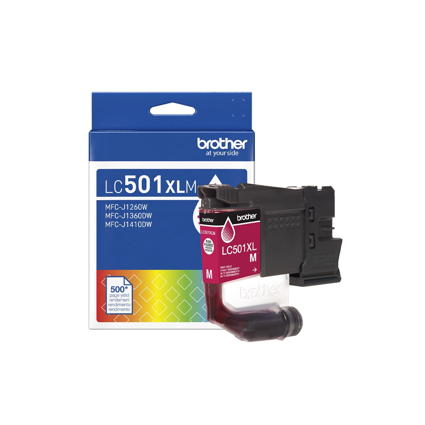 Brother Genuine LC501XLM High Yield Magenta Ink Cartridge (for use with Work Smart 1260, 1360, and 1410 Printers)