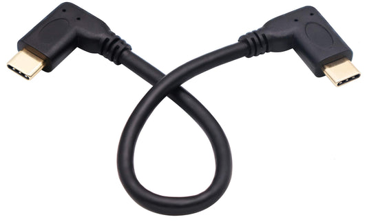 AAOTOKK 90 Degree USB 3.1 Type C Male to Male Gen 2 (10Gbps) Connector Extension Cable, Supports Charging, Data, Audio, Video Cable for New MacBook