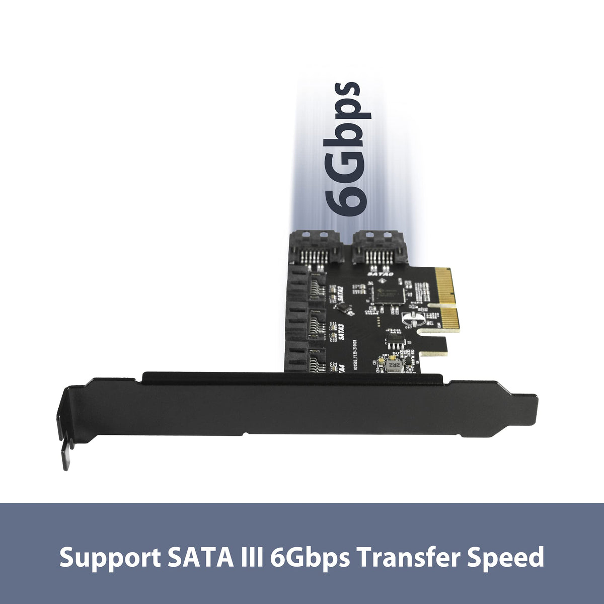 Vantec 5-Port SATA III 6Gbps PCIe x4 Host Card (UGT-ST655) for Desktop, Windows 10/11 and Linux