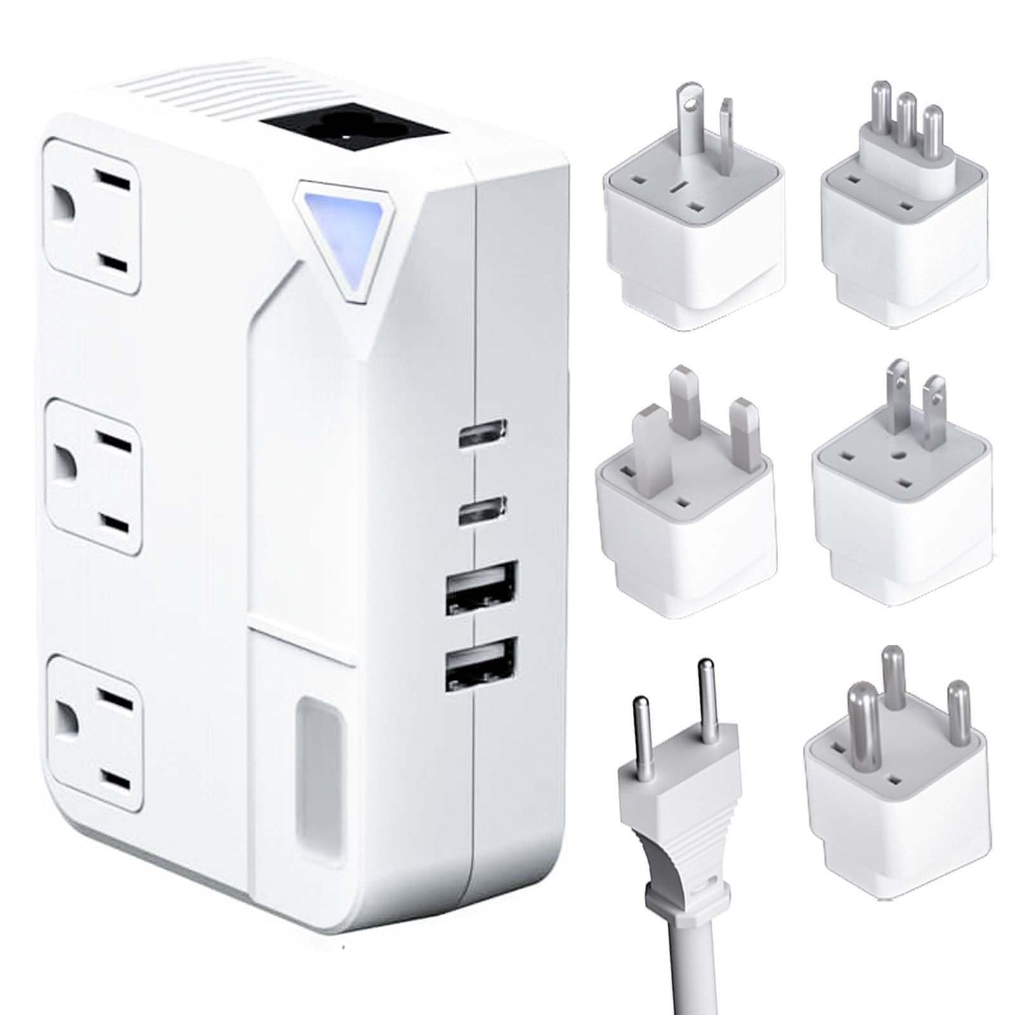 250W Conversion Plug, International Travel Converter with 2 USB and 2 USB-C Ports, lowering 220V to 110V for 100V-240V Areas and Different Countries…
