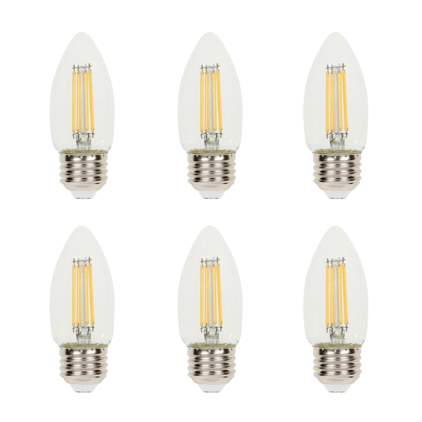 Westinghouse Lighting 5316920 4.5 Watt (60 Watt Equivalent) B11 Dimmable Clear Filament LED Light Bulb, Medium Base, 6 Pack