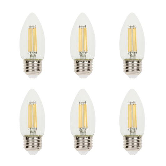 Westinghouse Lighting 5316920 4.5 Watt (60 Watt Equivalent) B11 Dimmable Clear Filament LED Light Bulb, Medium Base, 6 Pack