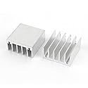 uxcell a14082500ux0894 2 Pcs Silver Tone Aluminum Cooler Radiator Heat Sink 30mm x 30mm x15mm (Pack of 2)