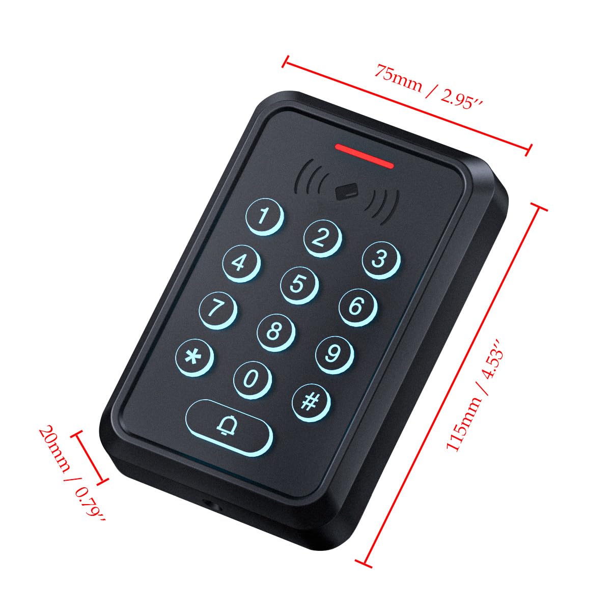 Smart Door Access Control System with 280KG 600lbs Magnetic Lock, WiFi & Tuya App Remote Unlock, Waterproof Keypad Reader (ID & IC Card), Power
