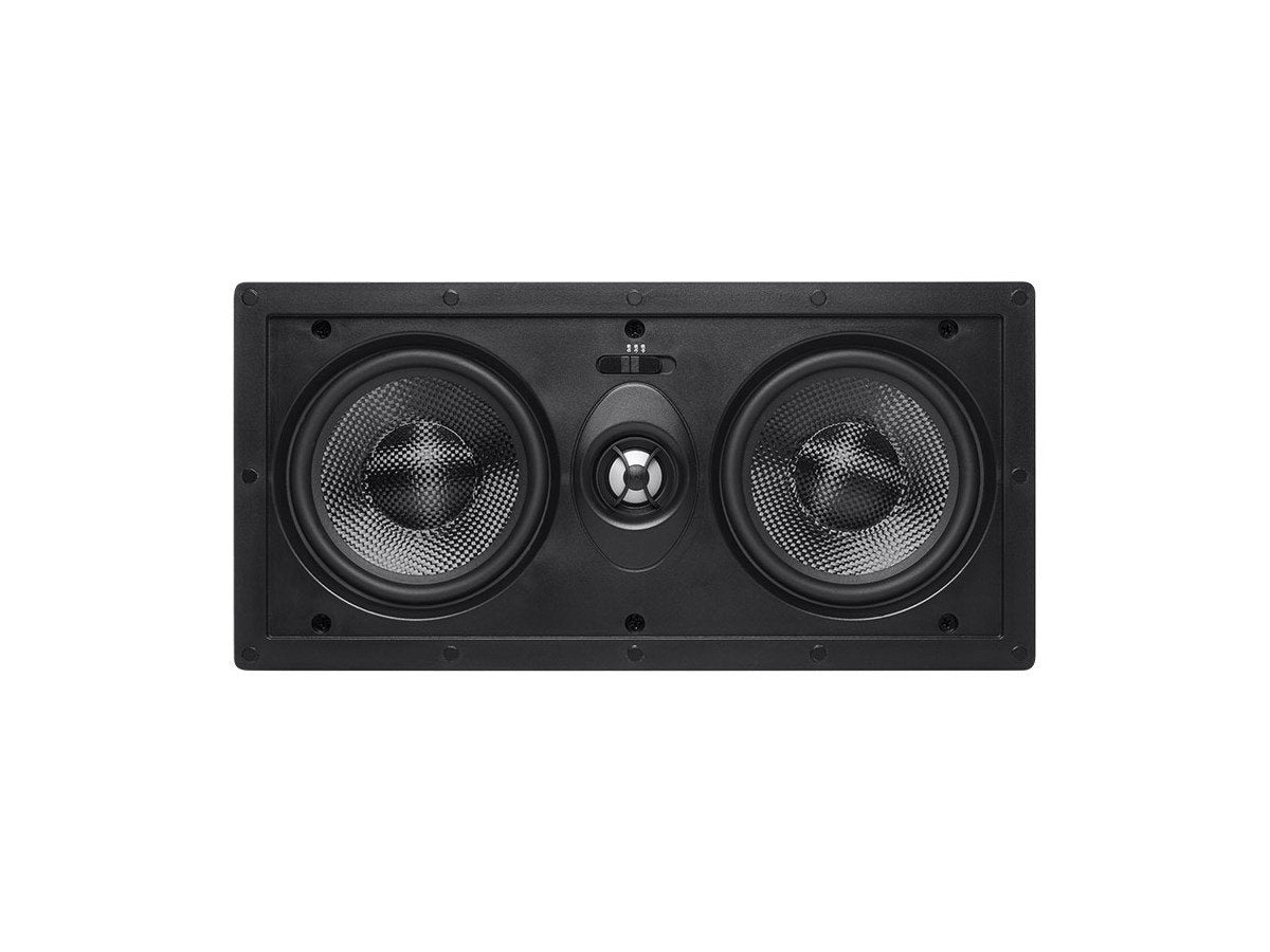 Monoprice 2-Way Carbon Fiber In-Wall Center Channel Speaker - Dual 5.25 Inch (Single) Easy Install For Home Theater - Alpha Series,Off-White