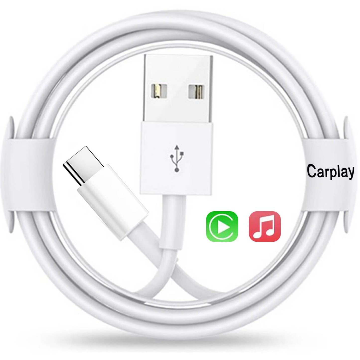 AKWOR Car Carplay Cable Adapter for iPhone 15/16 Charger Cord, 3FT USB A to USB C Cable Compatible for iPhone 16/15 Pro Max Plus, iPad 10th, iPad Pro