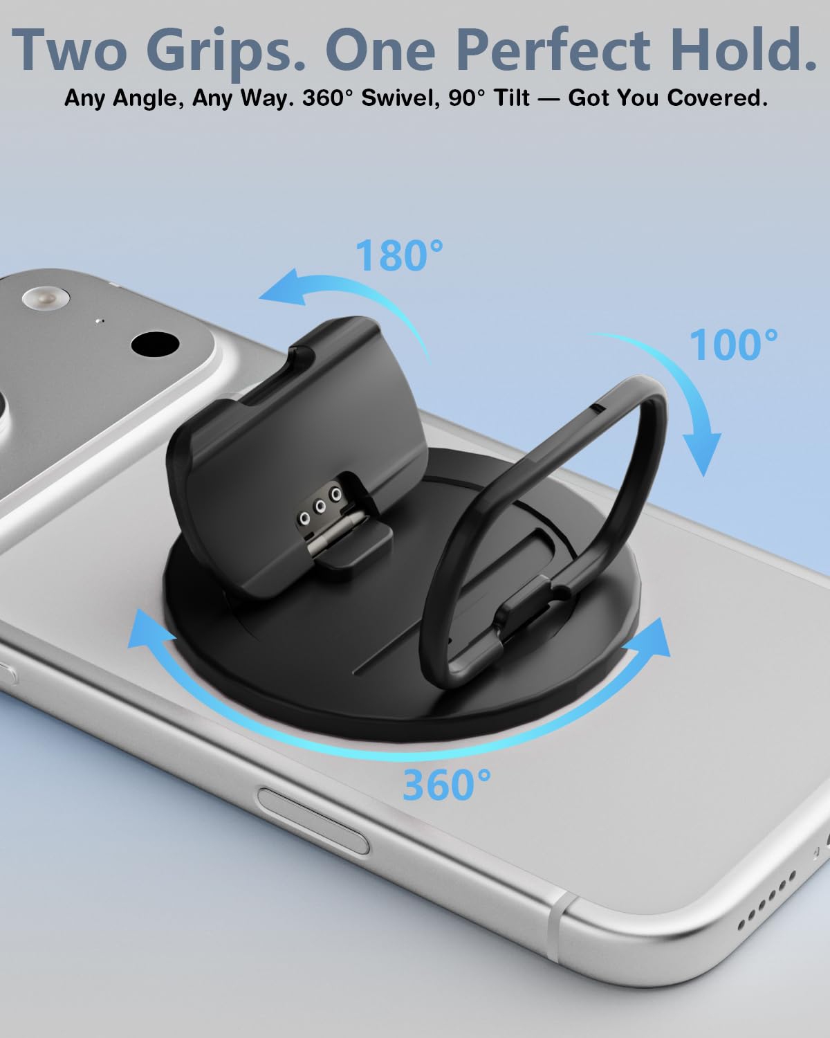 SEMBO Magnetic Phone Ring Holder with Kickstand for MagSafe, Two-Sided Magnet, 360° Rotation Comfortable Flip Out Silicone Plate Finger Grip Gym