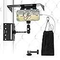 NEEWER Magnetic Phone Fence Mount with Shade Compatible with iPhone Mevo Start GoPro Insta360 DJI Pocket Radar Gamechanger, Baseball Tennis Games